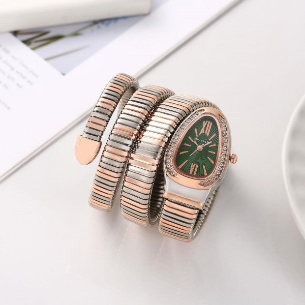 Bvlg_ari Serpenti Snake Rose Gold & Silver