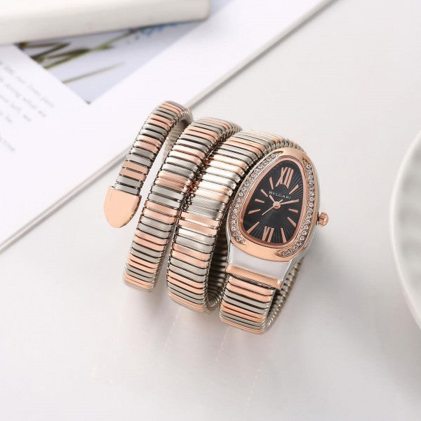 Bvlg_ari Serpenti Snake Rose Gold & Silver