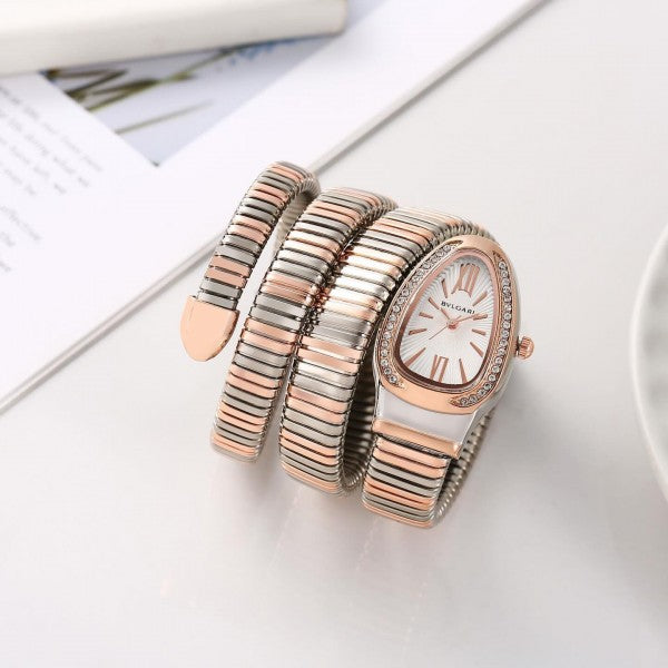 Bvlg_ari Serpenti Snake Rose Gold & Silver