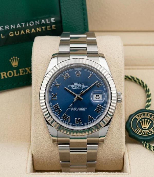 Role_x Oyster Perpetual Date Just Silver-Blue