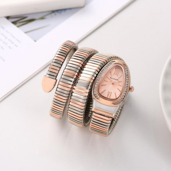 Bvlg_ari Serpenti Snake Rose Gold & Silver