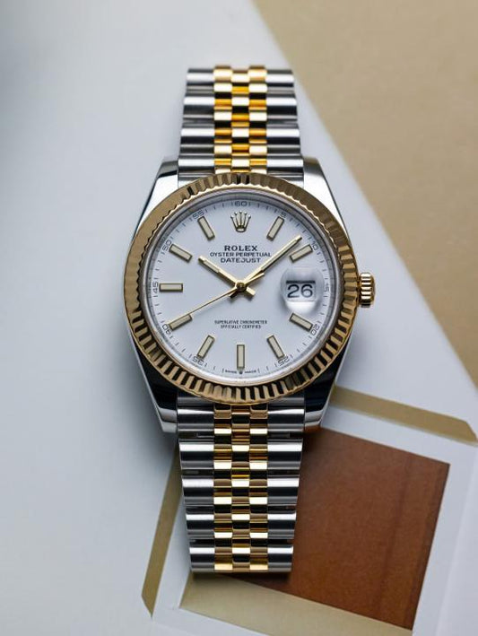 Role_x Oyster Perpetual Date Just 2Ton-Gold-White