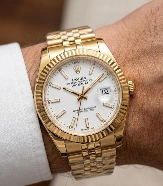 Role_x Oyster Perpetual Date Just Gold-White